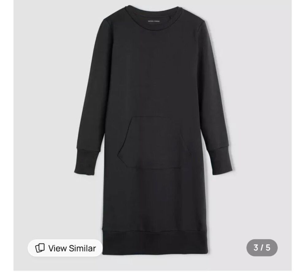 NWOT Universal Standard Classic Light Terry Sweatshirt Dress Black $124 XS 10 12
